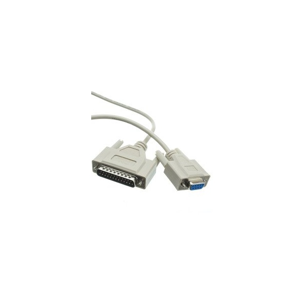Cable Wholesale Null Modem Cable, DB9 Female to DB25 Male, 8 Conductor, 10 foot 10D1-21310 - main